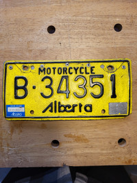 Vintage Alberta motorcycle license plate