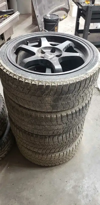 Nice 18 inch Fast rims for Audi Vw Mercedes BMW 2 good 2254018 blizzak winter tires 2 tires are shot