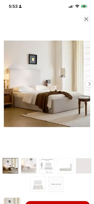 New Queen Size Upholstered Platform Bed Frame, View more
