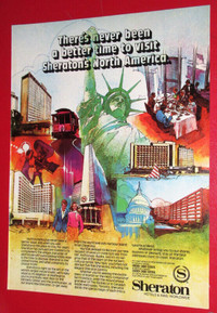 1979 SHERATON HOTELS VISITING NORTH AMERICA AD - ANNONCE RETRO