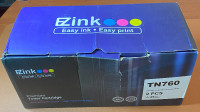 New EzInk 2 x TN760 Black Toners for Brother Laser Printer