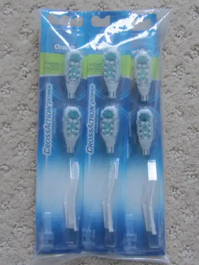 6 New Oral-B Cross Action Toothbrush Replacement Heads, View more