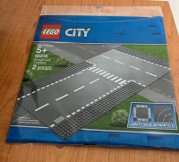 New LEGO City 60236: 2-Piece Straight & T-Junction Road Plate