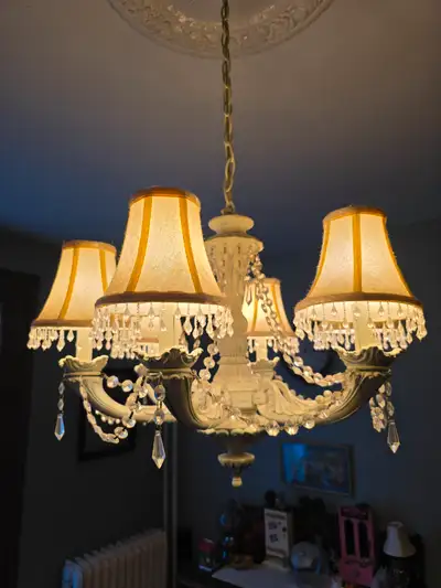 Distressed White Chandelier, View more