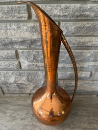 Solid Heavy Hammered Copper Decorative Vase