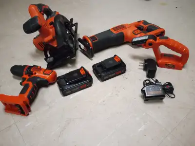 Cordless Tool Combo Kit 7 Piece Dewalt BLACK + DECKER 20V New, View more