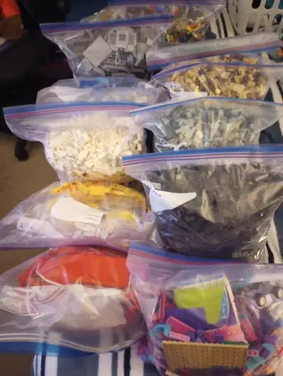 Colour sorted Lego in XL ziplock bags. Clean and good condition. $120 for everything. I will conside...
