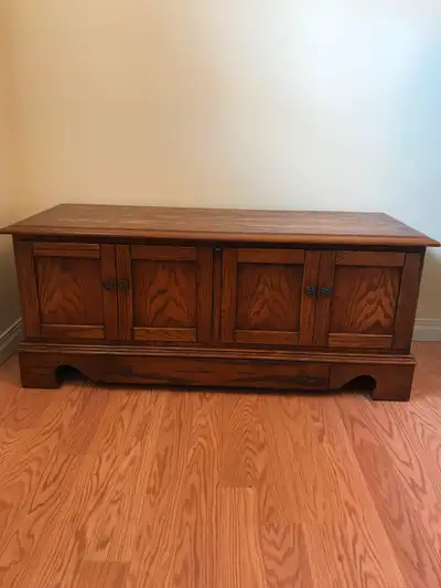&nbsp;Cedar- Lined Oak Chest with Drawer, View more
