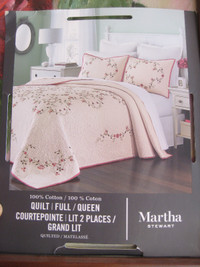 Martha Steward 100% Cotton Bedspread/Quilt Full/ Queen