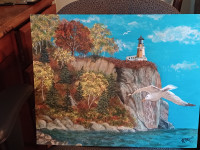Acrylic lighthouse painting