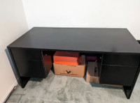 Solid Black Desk (Excellent Condition)