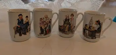 4 Norman Rockwell Museum cups includes, The Lighthouse, The Toymaker, The Cobbler and Good Boy. In n...
