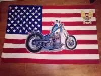*VERY RARE* Vintage Harley Davidson USA Flag - Wall Hanging. 3x5