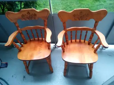 Antique Oak Rocking Chair For Adults Large Heavy Perfect 10O%, View more