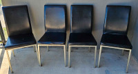 Black Faux Leather Chairs (Set of 4)