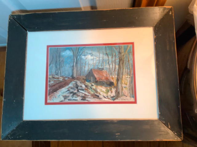 Orig Ant Landscape Oil Ptg of a Sugar Shack by Artist J. Warr  in Arts & Collectibles in Belleville