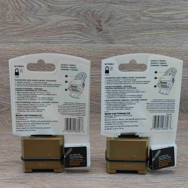 2 Master Locks BUNDLE -Combination Padlocks 1 1/2 (38mm) Shackle in Other in City of Toronto - Image 2