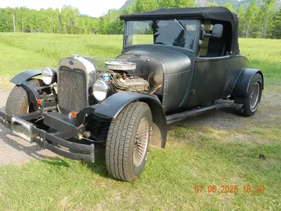 1928 Ford Roadster with a low mileage drive line consisting of 302 engine, automatic overdrive trans...