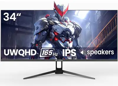 Gaming Monitor 34" 165Hz IPS 3440x1440 FreeSync PIP/PBP 120% sRG, View more