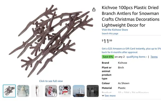 Plastic Snowman Arms for Crafters  - New in Package in Hobbies & Crafts in Kitchener / Waterloo - Image 5