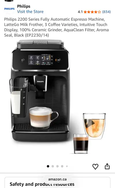 Philips 2200 Series Fully Automatic Espresso Machine, View more