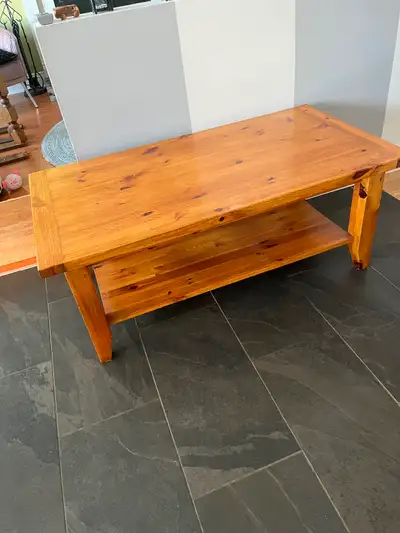 Solid wood handcrafted coffee table, View more