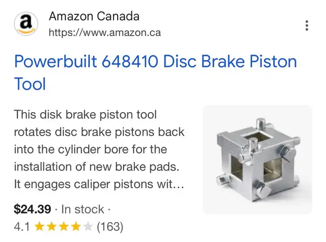 Brake Caliper Cube Tool - for Retracting Ratcheting Rear Pistons in Hand Tools in Oakville / Halton Region - Image 5