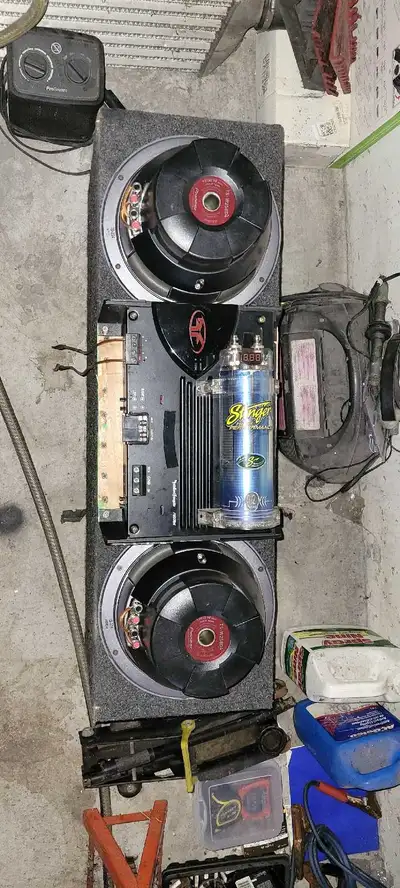car stereo subs box amp and capacitor, View more