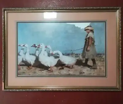 If the ad is still up, it is available! Decoration picture with antique frame, 31"x 22" Frame: 31 x...