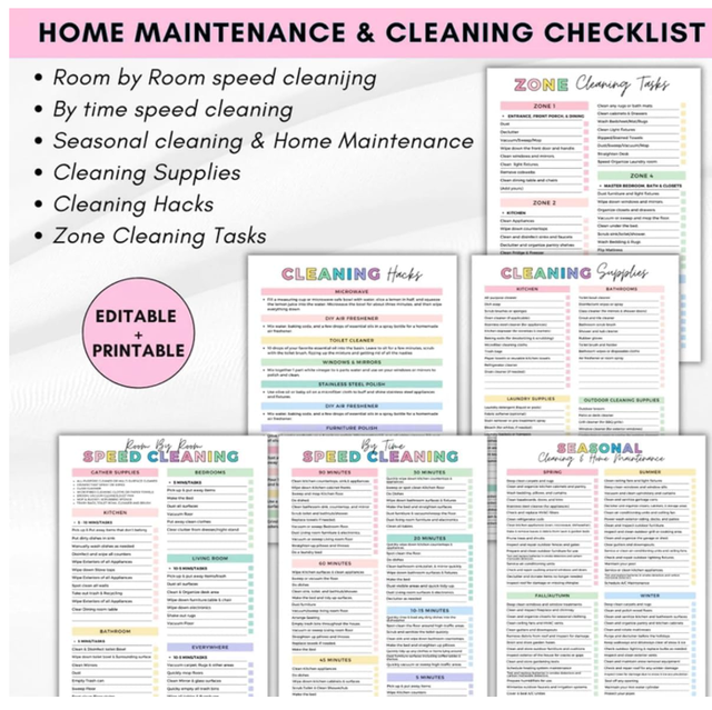 ADHD-Friendly Cleaning Planner – Chart & Checklist Notebook64959967278849123