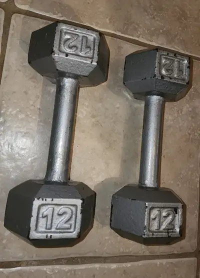 A pair of Dumbbells,2x12lb, View more