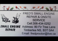 FRED'S SMALL ENGINE REPAIR AND ONSITE SERVICES