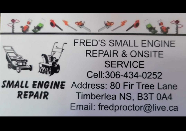 FRED'S SMALL ENGINE REPAIR AND ONSITE SERVICES in Other in City of Halifax