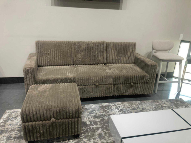 Brand New Corduroy Sofa and Ottoman in Couches & Futons in Markham / York Region
