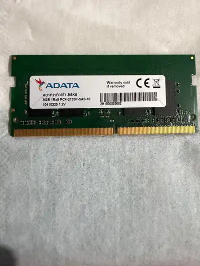 ADATA 8GB 1Rx8 PC4-2133P-SA0-10 Laptop Memory P/N: AO1P21FC8T1, View more