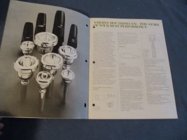 YAMAHA BAND INSTRUMENT MOUTHPIECES-12 PAGE BROCHURE-1970'S-RARE! in Arts & Collectibles in Laval / North Shore - Image 4