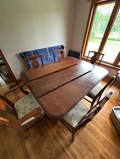 Solid Wood Dining Table Set with Chairs and Buffet, View more