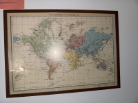 Vintage 1881 world topographical map