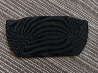 Vintage Black Pleat Fabric Clutch