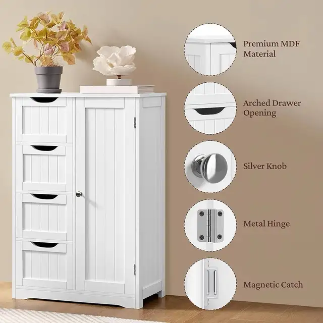 Wooden Floor Cabinet, Side Storage Organizer Cabinet Unit Hallwa in Bookcases & Shelving Units in Markham / York Region - Image 6