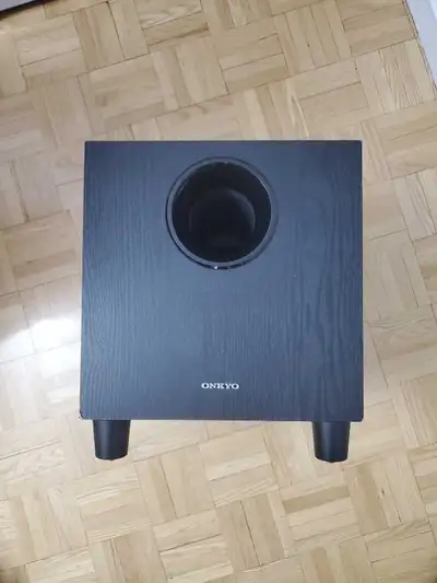 Onkyo model skw 380 passive 8" downward firing, front ported subwoofer. Best offer.
