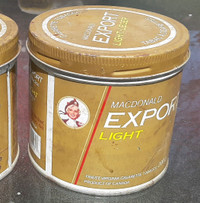 Rare Boite Métal Tabac Export Light Orange 2 différentes 1980s