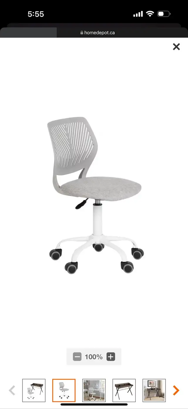 Homy Casa teens Grey Home Office Desk & Ergonomic Chair Set in Chairs & Recliners in Markham / York Region - Image 2