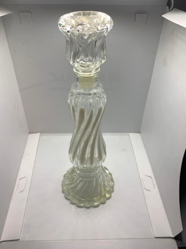 VINTAGE WHITE SWIRL GLASS CANDLESTICKS AVON OPALIQUE in Arts & Collectibles in Fredericton