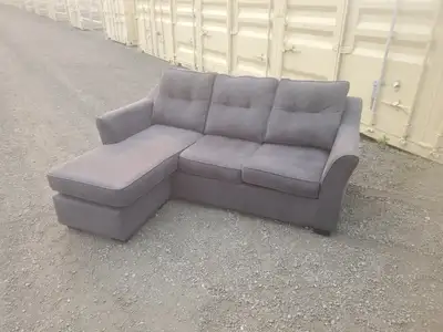 *Free Delivery* Small Grey Sectional Couch Sofa w Chaise, View more