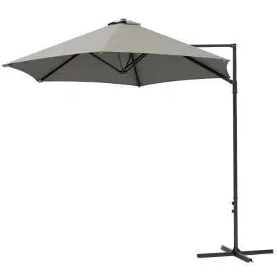8.5FT Outdoor Cantilever Roma Parasol with 360° Rotation and Cro, View more