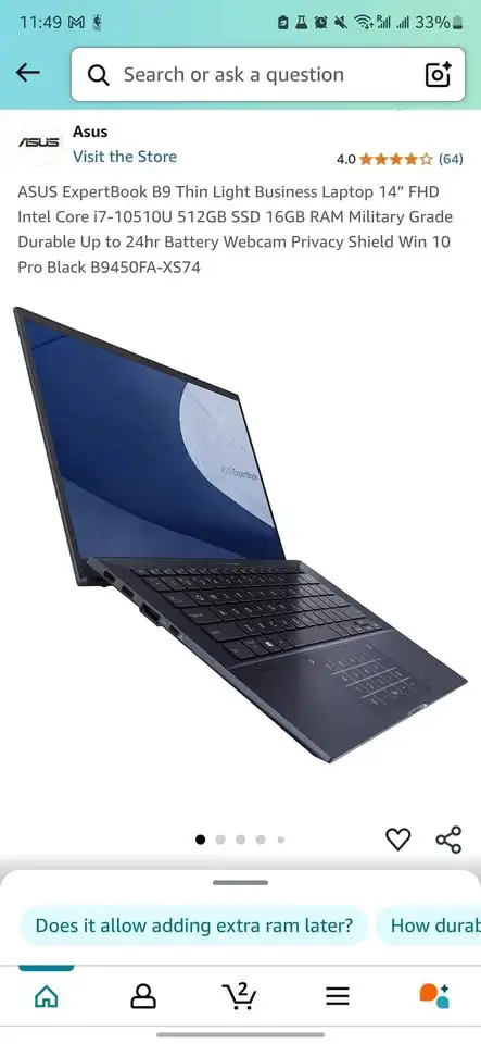 ASUS ExpertBook B9450F – Intel i7 | 16GB RAM | Lightweight Busin in Laptops in Mississauga / Peel Region - Image 6