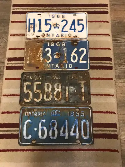 Vintage Ontario Automobile License Plates . ( Wall Hangers )., View more