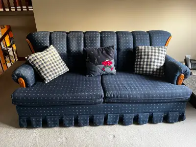 Divan‑lit bleu en tissu – très propre, View more