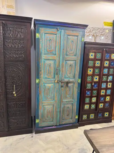 Armoire  acacia massif, Placard Indien, cabinet bleu, Penderie, View more